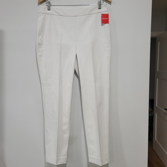 SPANX Silver Lining Classic White Slim Straight Pants Size M - Picture 4 of 12